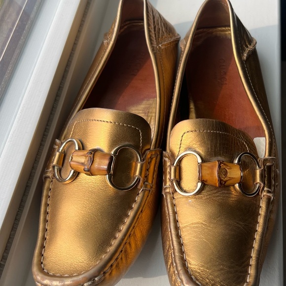 Gucci Shoes - Gucci loafers size 8 - metallic bronze